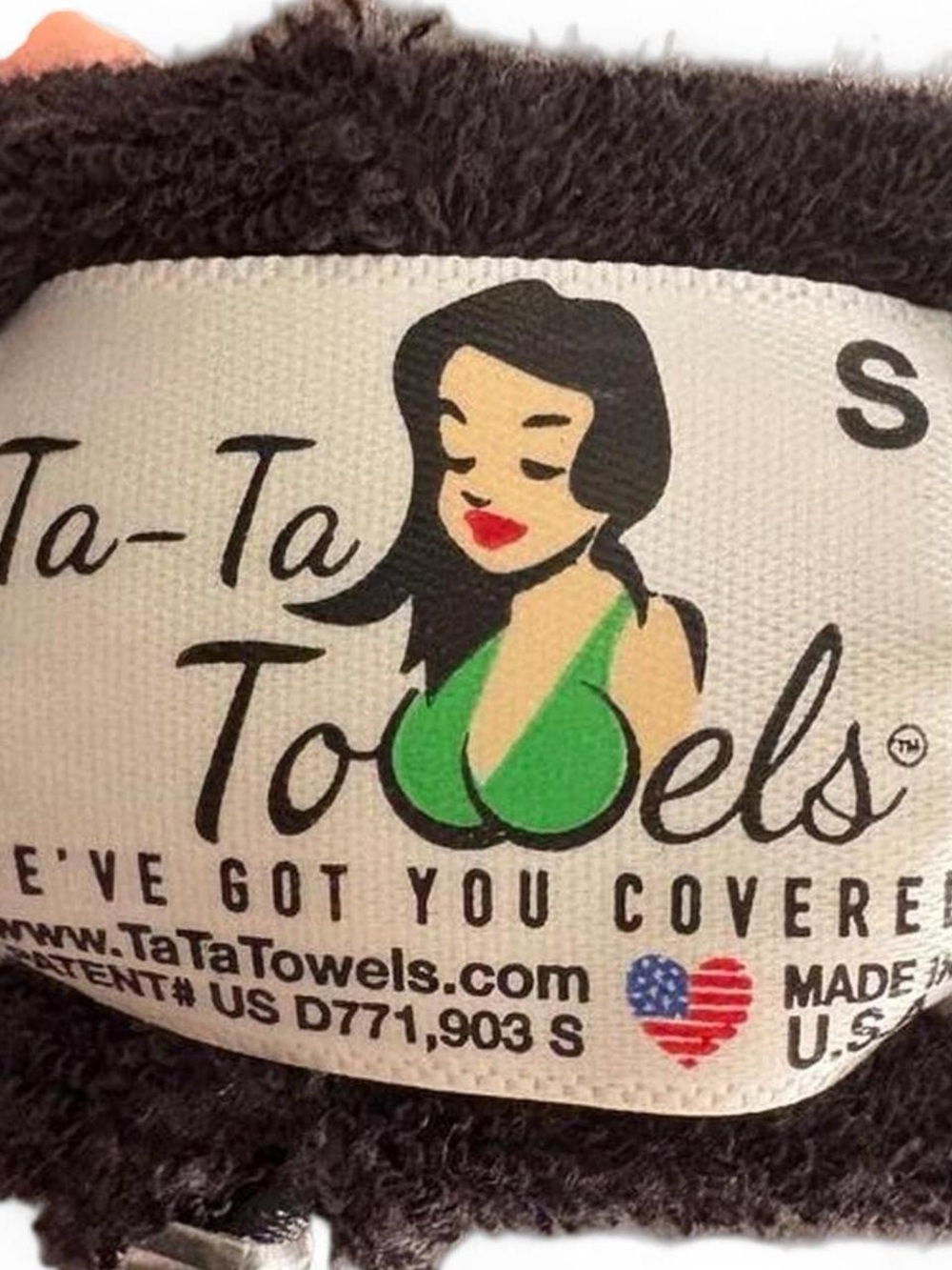 Ta-Ta Towels Plush Black Towel in Size Small